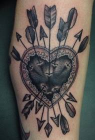 Leg retro-kjærlighet med pil tatoveringsmønster