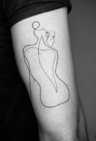 a stroke van eenvoudige tatoeëerfatroon - die huidige Iranse tatoeëerkunstenaar Mo Ganji werk