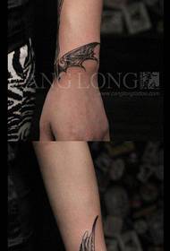 wrist popular half of the half angel devil wings tattoo pattern