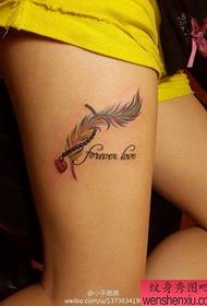 beautiful beautiful color feather tattoo pattern for girls legs
