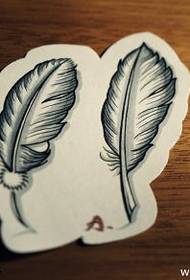 Feather tattoo manuskriptfoto