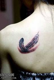 vzor tetovania chrbta peria