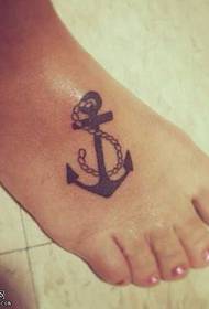 Beautiful anchor tattoo pattern on the foot