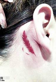 Ear feather tattoo pattern