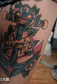 Leg anchor tattoo pattern