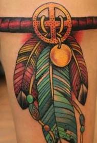 Pattern ng tattoo ng Indian mandirigma ng Feather Tattoo