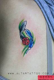 djevojke ramena mali uzorak pero tetovaža uzorak