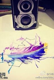 Splash ink color feather tattoo manuscript picture