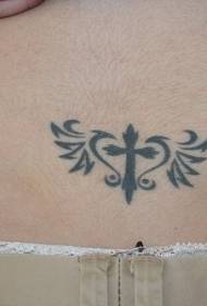 Cross heart totem tattoo pattern