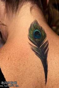 Peacock feather tattoo pattern