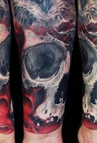 Tatoeëringpatroon vir bloedige en veer tatoeëermerke van nuwe skoolstyl