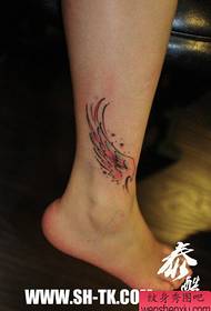 girls legs beautiful and beautiful pink wings tattoo pattern