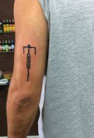 Schoolboy arm on black sketch creative cross tattoo picture