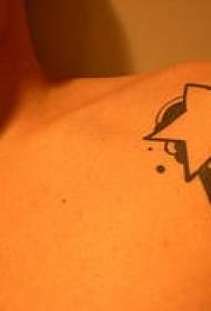 Shoulder minimalist black moon and stars tattoo pictures