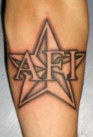 Patrón de tatuaje en inglés de pentagram brazo