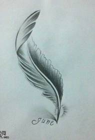 Manuscript feather tattoo pattern