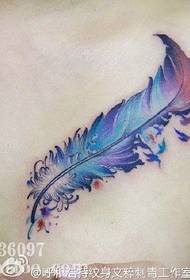 shoulder watercolor feather tattoo pattern