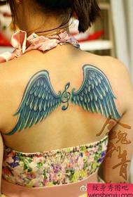 beauty after Back beautifully realistic color wings tattoo pattern