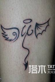 Ангел Диявол крила маленький свіжий татуювання візерунок