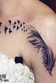 Feather tattoo pattern