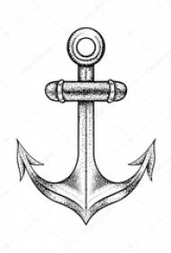 Manuscrit de tatouage ancre marine gris style créatif marine style belle