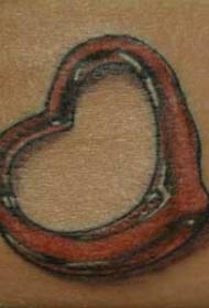 खांद्याचा रंग वितळलेला हृदय सिल्हूट टॅटू चित्र