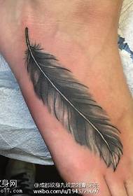 Feet feather tattoo pattern