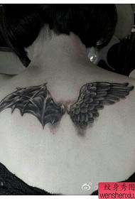beauty back demon with angel wings tattoo pattern