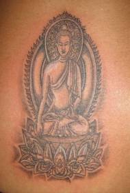 Βούδα και σχέδιο τατουάζ λωτού