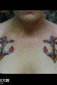 Chest anchor tattoo pattern