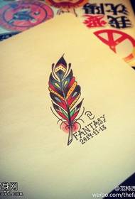 Color school feather tattoo manuscript picture