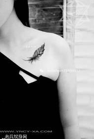 ຮູບແບບ tattoo ຫນ້າເອິກ feather