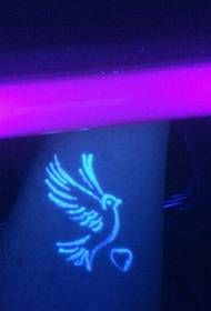 Nice fluorescent love pigeon tattoo pattern