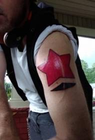 Boys arm painted watercolor sketch creative literary star tattoo picture