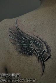 back Exquisitely popular wings tattoo pattern