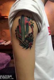 arm cactus tattoo pattern
