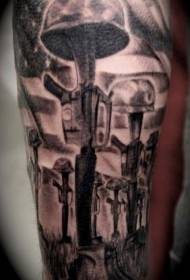 Patrón de tatuaje conmemorativo del ejército negro en el brazo