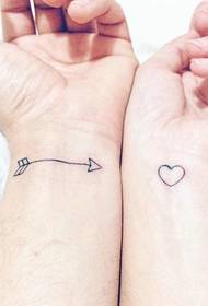 prstový kĺb Jednoduchý párový tetovací vzor