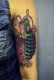 umbala wengalo eqaqambileyo enye ipateni ye-squid tattoo