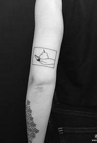 small arm geometry hand and pear tattoo pattern