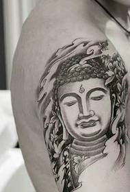 arm black gray Buddha tattoo tattoo full of charm