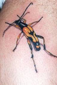 black and yellow insect realistic tattoo pattern