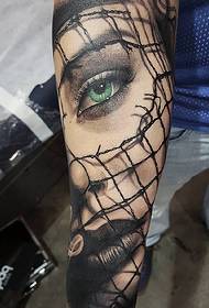arm realistic style girl portrait tattoo
