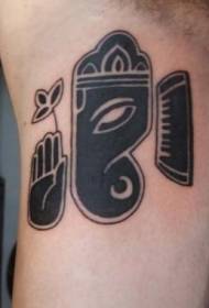 arm black Indian religious symbol tattoo pattern