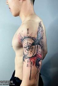 arm compass tattoo pattern