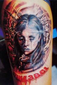 domineering man arm horror female ghost tattoo picture