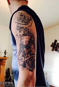 arm rose knight tattoo pattern