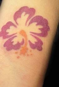 wrist simple hibiscus painted tattoo pattern