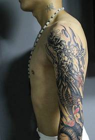 handsome floral arm dragon tattoo pattern