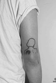 lengan besar garis sederhana gadis kembali reka bentuk tatu